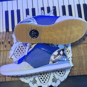Michael Kors Blue and Silver Sneakers